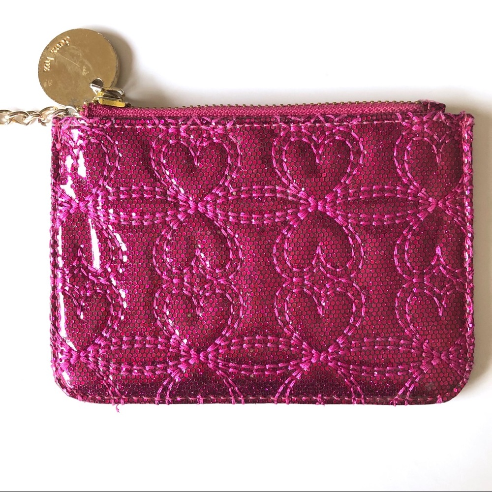 Deux Lux Pink Quilted Heart Glitter Coin Purse